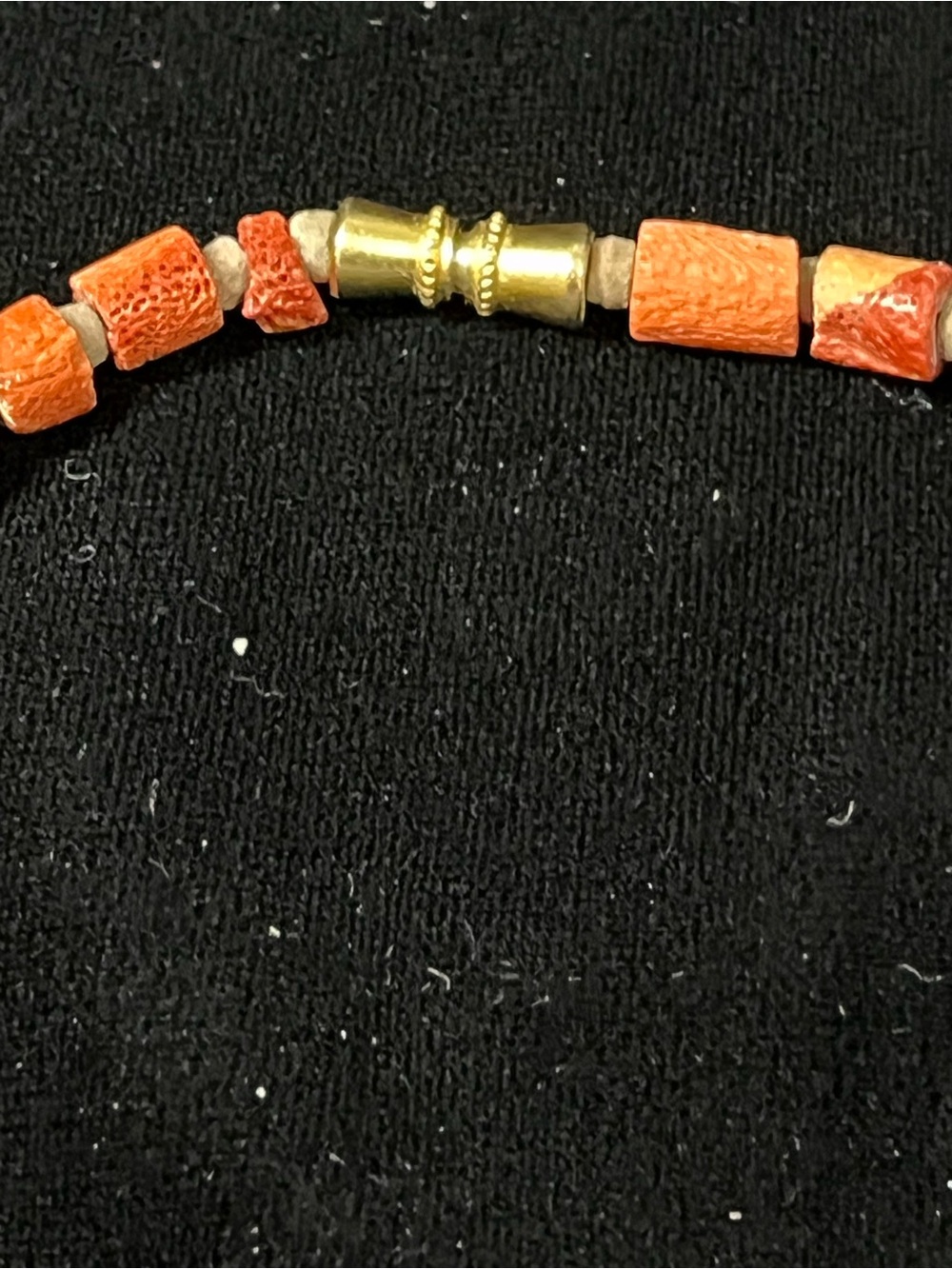 Vintage Natural Coral & Jasper 15" African Trade Bead Necklace 1785 - Picture 6 of 6